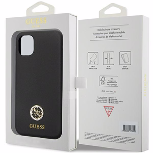 Guess GUHCN614DGPK apvalks iPhone 11 / Xr - melns Silikona Logo Strass 4G
