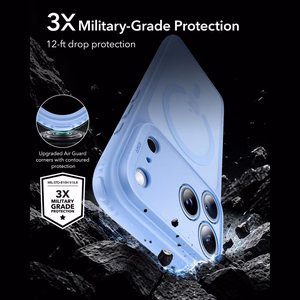 ESR Classic Hybrid MagSafe maciņš, paredzēts iPhone 18 Pro Max / 17 Pro Max, gaiši zils