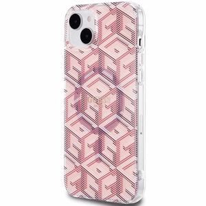 Guess IML GCube Magnētiskais viedtālruņa apvalks iPhone 15 Plus / 14 Plus - rozā