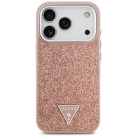 Guess Spīdīgs trijstūra logotips Magnētiskais apvalks iPhone 17 Pro (m) - rozā