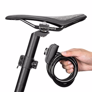 Wozinsky WPB-01R pārnēsājama slēdzene ar pretaizdzīšanas trosi un 2 atslēgām elektriskajiem velosipēdiem un motocikliem, melna