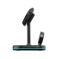 Tech-Protect QI15W-A27 3-in-1 indukcijas lādētājs ar MagSafe statīvu viedtālrunim / Apple Watch / AirPods - melns