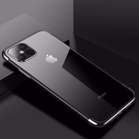 Caurspīdīgs krāsains apvalks Gel TPU elektroplāksnes rāmis iPhone 13 Pro melns