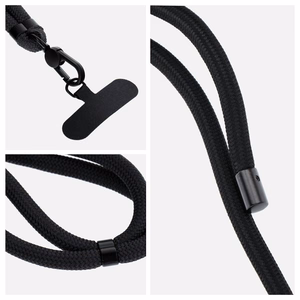 SWING (8mm) Tālruņa siksniņa, Tālruņa kulons ar regulējamu garumu / auklas garums 165cm (maks. 82.5cm cilpā) / uz pleca vai kakla - melns