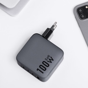 FORCELL F-ENERGY GaN VT-46 pelēks ceļojuma lādētājs 3 x Type C + USB A PD QC4.0 5A 100W ar PD