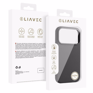 Liavec Silky maciņš ar metāla kameras rāmi priekš Iphone 17 Pro melns