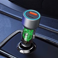 Dudao R4T 25W USB-A / USB-C automašīnas lādētājs - pelēks