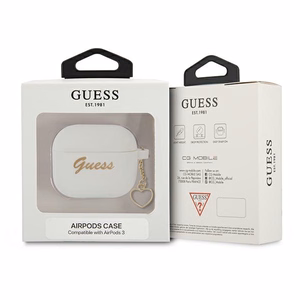 Guess GUA3LSCHSH AirPods 3 чехол белый/белый Silicone Charm Heart Collection