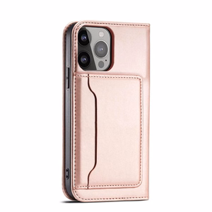 Magnet Card Case для iPhone 13 Pro чехол-кошелёк с держателем для карт розовый