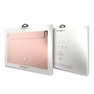 Guess Saffiano Triangle Logo apvalks 16" klēpjdatoram - rozā
