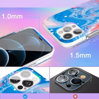 Kingxbar Watercolor Series krāsains viedtālruņa apvalks iPhone 12 Pro Max zila un rozā