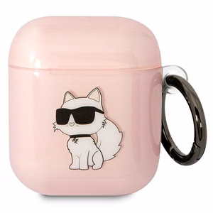 Karl Lagerfeld KLA2HNCHTCP чехол Airpods 1/2 розовый/розовый Ikonik Choupette