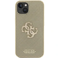 Guess Perforēts 4G Glitter Viedtālruņa apvalks iPhone 15 - zelts