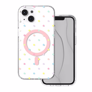 Bubble Dots Mag maciņš, paredzēts iPhone 13 / 14 6,1", balts