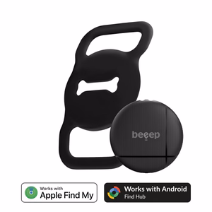 Beeep OneTag meklēšanas ierīce suņiem, Apple Find My / Android, melna