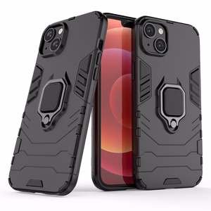 Ring Armor viedtālruņa apvalks iPhone 14 Plus bruņu vāciņš ar magnētisko turētāju un gredzenu melns
