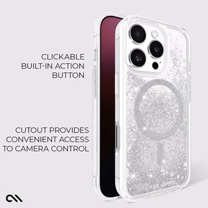 Case-Mate Waterfall MagSafe vāciņš ierīcei iPhone 16 Pro, sudraba krāsā