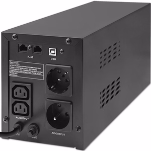 Qoltec 53770 nepārtrauktas barošanas avots (UPS) Line-Interactive 1.5 kVA 900 W 2 AC ligzdas