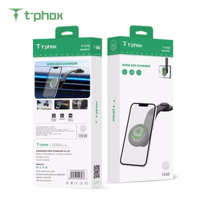 T-PHOX MAG ON 15W MAGNĒTISKS BEZVADU AUTO TURĒTĀJS MELNS