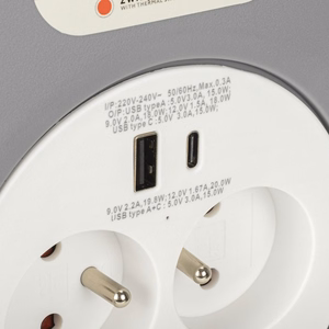 Montis MT188 – ievelkama 10 m pagarinātāja spole ar USB un 2 maiņstrāvas kontaktligzdām