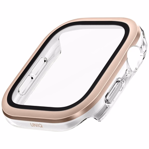 Uniq Voute aizsargstikla viedtālruņa apvalks Apple Watch 10 46 mm - rozā zelts