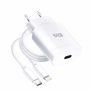 Зарядное устройство Blue Star USB C QC4.0 PD 3A 18W + кабель USB C — Lightning TFK-TC-1099C белое