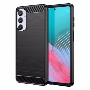 Elastīgs oglekļa raksta viedtālruņa apvalks Samsung Galaxy M54 Carbon Case - melns