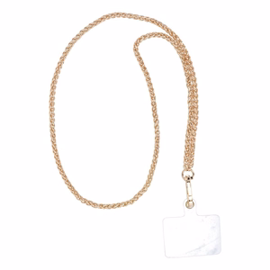 CHAIN #83 Telefonu kakla siksna ar piekari / garums 80 cm (cilpā 40 cm) / uz kakla - zeltaina
