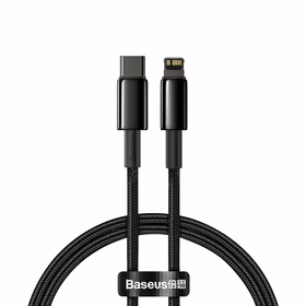 Baseus kabelis Tungsten PD USB-C - Lightning 1,0 m melns 20W