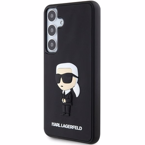 Karl Lagerfeld 3D Gumijas Ikonik viedtālruņa apvalks Samsung Galaxy S24 - melns
