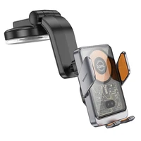 HOCO automobiļa telefona turētājs ar bezvadu uzlādi priekšējā vējstiklā un centrālajā konsolē HW8 (15W) melns