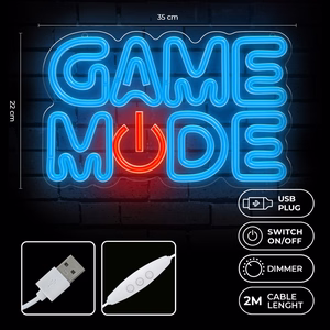 Forever Light Neon Plexi LED Game Mode zils sarkans FPNE38