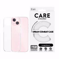 CARE by PanzerGlass Urban Combat viedtālruņa apvalks iPhone 15 - caurspīdīgs