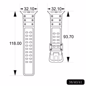 Strap Triple Protection for Apple Watch 38 / 40 / 41 mm bracelet strap - black