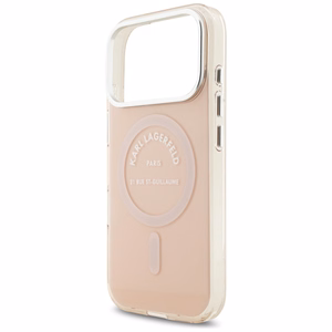 Karl Lagerfeld IML Karl RSG logotipa magnētiskais viedtālruņa apvalks iPhone 17 Pro - rozā