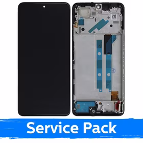 LCD Displejs Saderīgs ar Xiaomi Redmi Note 11 Pro / Poco X4 Pro 5G Melns Ar Frame (Service Pack)