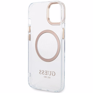 Guess metāla kontūra magnētiskais viedtālruņa apvalks iPhone 15 Plus / 14 Plus - zelta