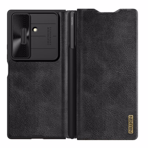 Nillkin Qin Pro viedtālruņa apvalks priekš Samsung Galaxy Z Fold 7 ar S Pen Space - melns