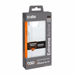 SBS D3O viedtālruņa apvalks iPhone 14 / 13 - caurspīdīgs