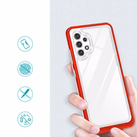 Caurspīdīgs 3in1 viedtālruņa apvalks Samsung Galaxy A32 5G rāmja gēla vāks sarkans