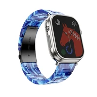 FORCELL F-DESIGN FA04 marmora tekstūras sveķu siksniņa APPLE Watch 42 / 44 / 45 / 49 mm zila