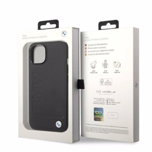 Viedtālruņa apvalks BMW BMHMP14SSLLBK iPhone 14 6.1 "melns / melna cietais apvalks Paraksta Logotipa Iespaids Magnētiskais