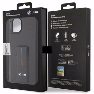 BMW Grip Stand Hot Stamp macins priekš iPhone 14 / 15 / 13 - Melns