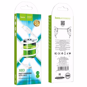 Kabelis USB A uz Lightning Hoco 2,4A 1 m X83 balts