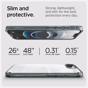 Viedtālruņa apvalks Spigen Ultra Hybrid - iPhone 16e - pelēks
