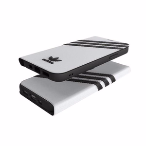 Чехол-книжка Adidas OR Booklet PU для iPhone 12 / 12 Pro 6.1" - белый с чёрным