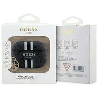 Guess GUAP2P4RPSK AirPods Pro 2 (2022/2023) apvalks melns 4G Printed Stripes Charm