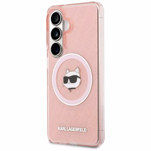 Karl Lagerfeld maciņš IML Repeated Choupette MagSafe priekš Samsung Galaxy S26 rozā