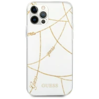 Guess Gold Chain Collection viedtālruņa apvalks iPhone 12 Pro Max 6.7" - balta