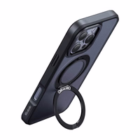 McDodo PC-4933 MagSafe viedtālruņa apvalks iPhone 16 Pro Max ar statīvu (melns)